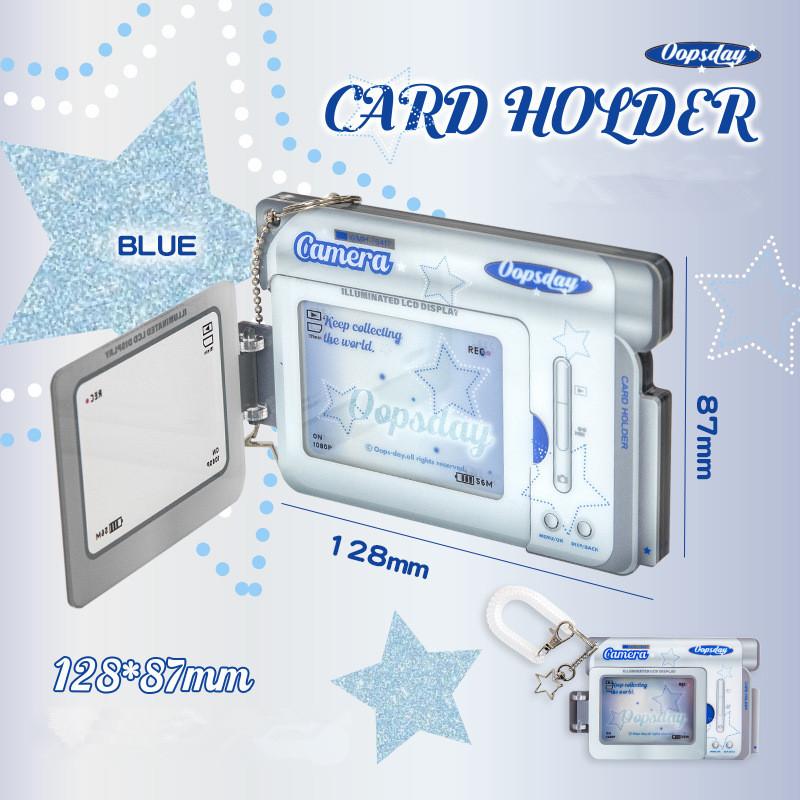 

MINKYS Kawaii 3 inch Acrylic DV Type Flip Cover Kpop Photocard Holder Photo Card Holder Bag Pendant School Stationery синій