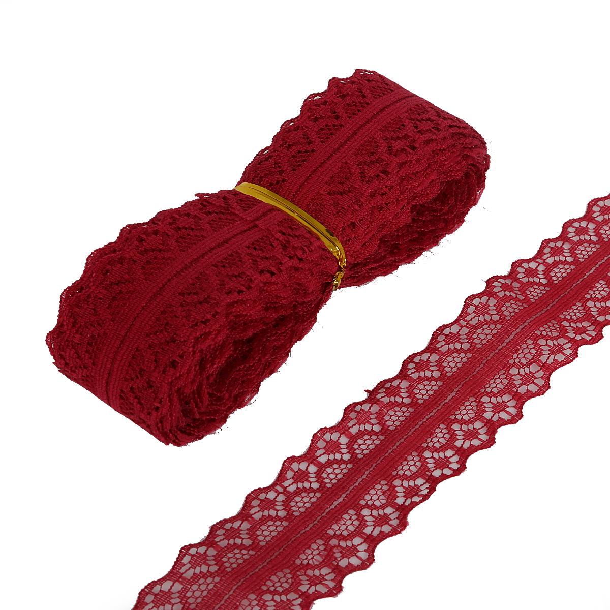 

Вышитая кружевная бейка для шитья бордовый