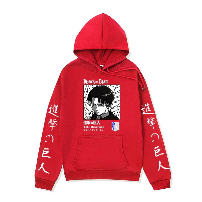 Mens Attack On Titan Anime Hoodie Winter Fleece Lined Oversized Streetwear Sweatshirt Youth Casual Wear