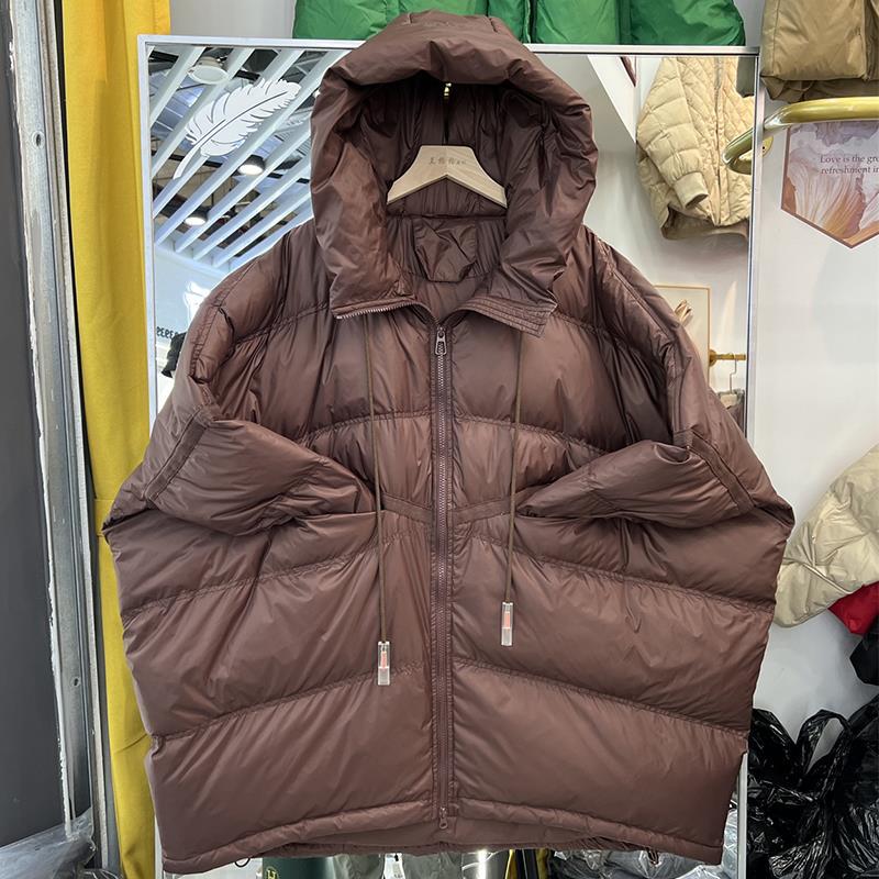 Winter Down Jacket Women's Mid-length Hooded Plus Size Loose Thick Jacket