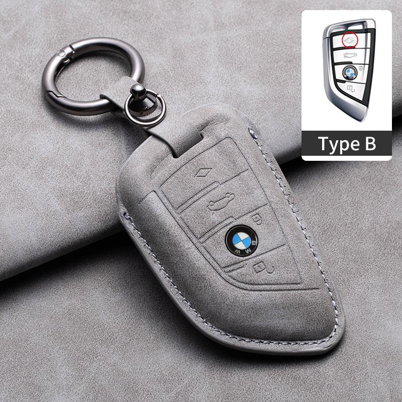 Nuovo 2025 Custodia Portachiavi Auto in Pelle Scamosciata Cover Guscio Portachiavi per BMW X1 X3 X5 X6 X7 Serie 1 3 5 6 7 G20 G30 G11 F15 F16 G01 G02 F48 Acce
