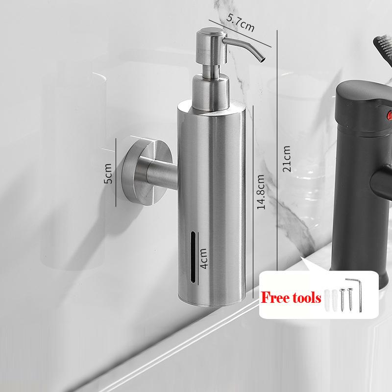 304 Stainless Steel Soap Dispenser Black Shower Shampoo Bottle Hotel Wall Hanging Press Hand Sanitizer Bottle
