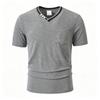 Men's Short Sleeve Knit Cardigan Shirt Geometric Pattern for Spring Summer