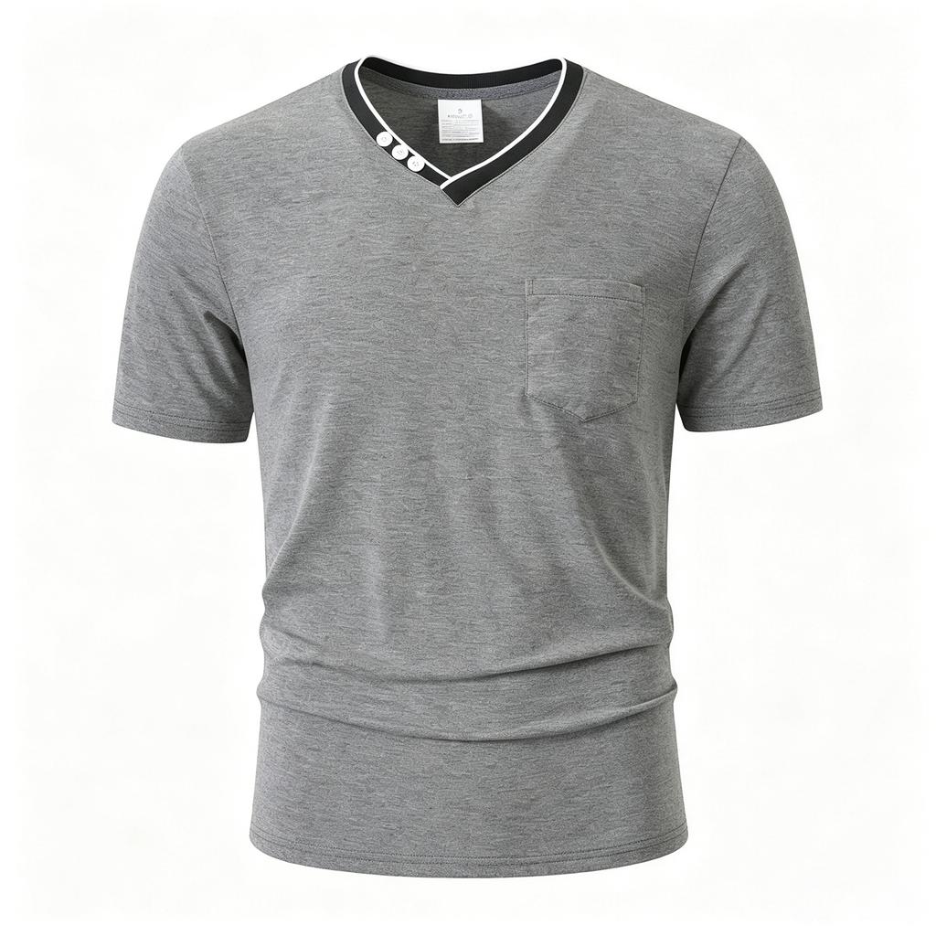 Men's Short Sleeve Knit Cardigan Shirt Geometric Pattern for Spring Summer