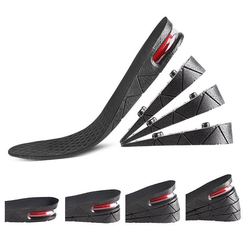Adjustable Invisible Height Increasing Insole with PU Shock Absorbing Air Cushion for Men and Women, 3-7.5 cm.