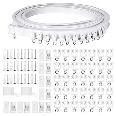 Flexibele Gordijnrail 5 Meter Plafond Gordijnrails met Soepele Rollers en Accessoires voor Kamerverdelers en Balkons