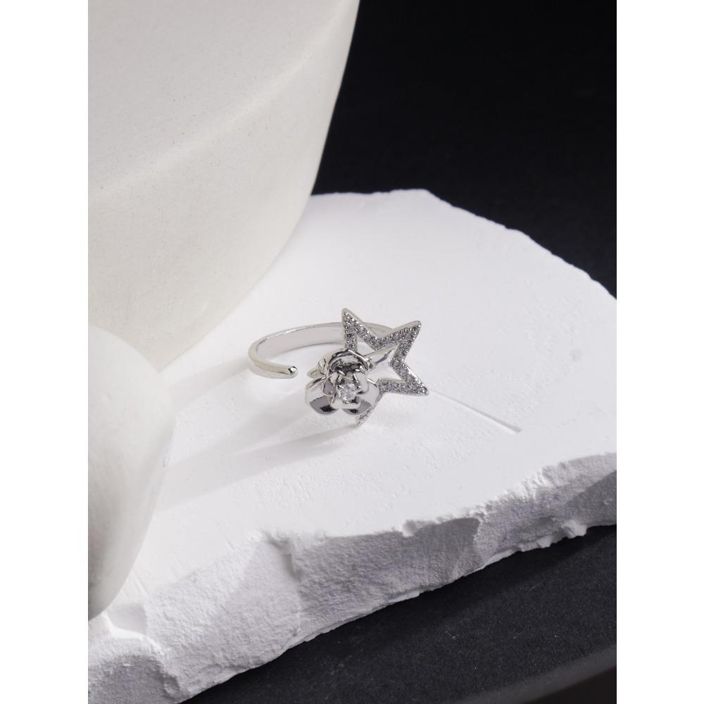 Ring Female Exquisite Flower Adjustable Ring Versatile Foreign High-end Sense Does Not Fade Ring Ring