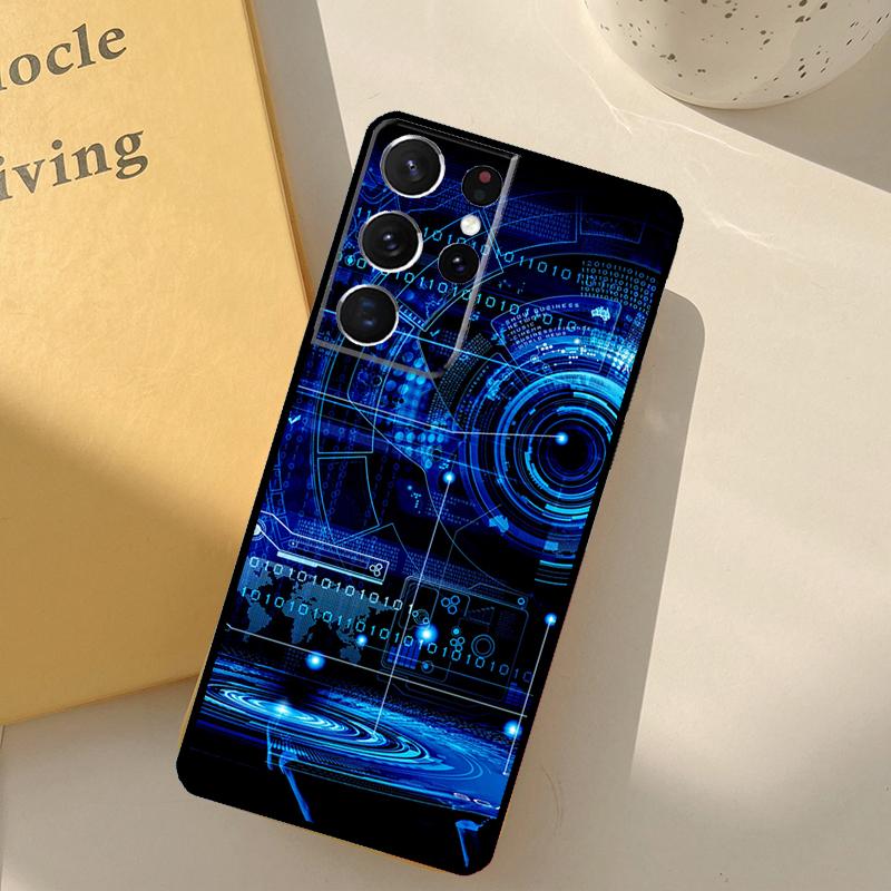 Technology Men's Luxury Phone Case For Samsung Galaxy S25 Ultra S20 S21 S22 S23 S24 Plus S9 S10 S25 FE Cover Shell