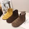 2026 Summer Korean Style Fashionable Girls' Short Boots - Breathable Hollow Sandals for Toddlers with Soft Soles