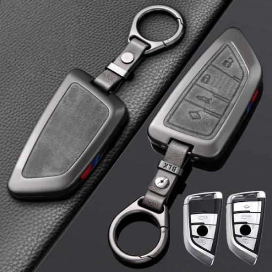 Zinc Alloy Leather Car Key Case Cover For BMW X5M X6 2 3 6 7 F15 X2 X5 X7 X3 X4