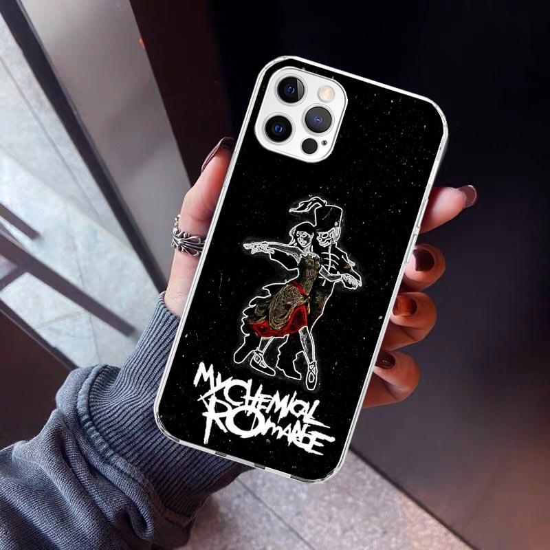 My Chemical Romance MCR Phone Case For iPhone 17 Air 11 13 Mini 14 15 Plus 16 12 Pro Max 16E SE 7 8 Pattern Soft TPU Back Cover