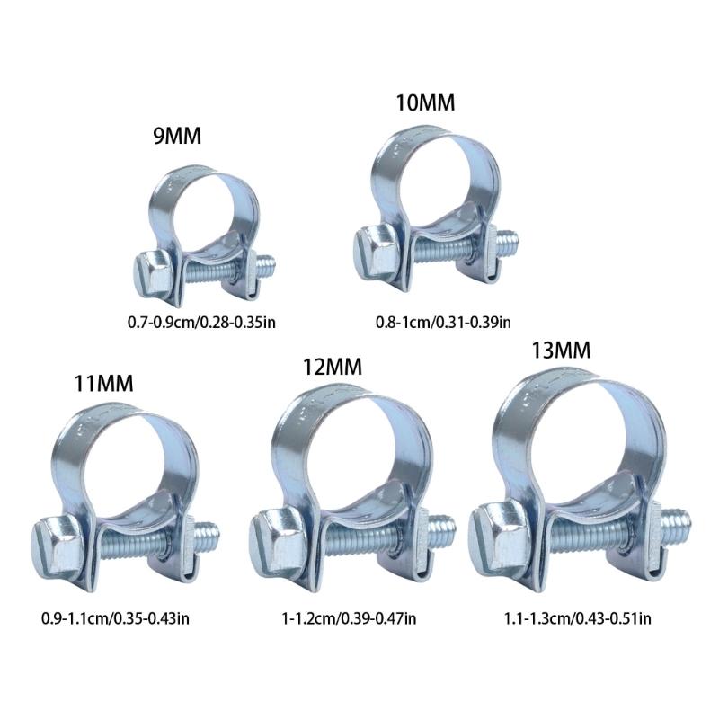 30Pieces Multiple Size Pipe Clamp Set for Liquid Transfer Systems 9/16Inch 5/8Inch Stainlesses Steel Hose Fasteners