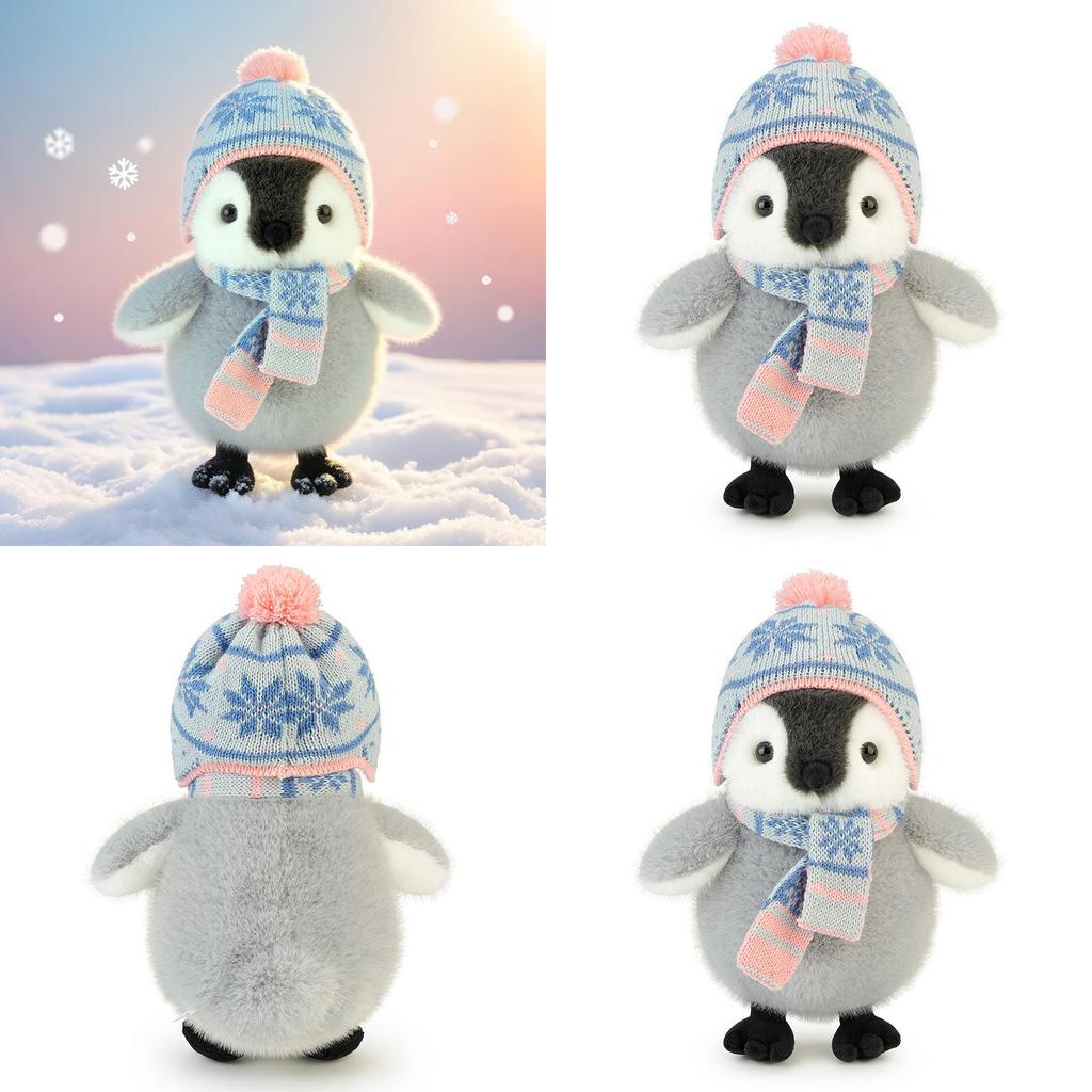 Wear Scarf Hat Penguin Plush Toy Soft Teddy For Kids Bedtime Gift