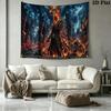 Horseman of Hell Wall Tapestry Aesthetic Wall Hanging Printed Fabric Blanket Decorative Tapestries for Bedroom Living Room Home Decor