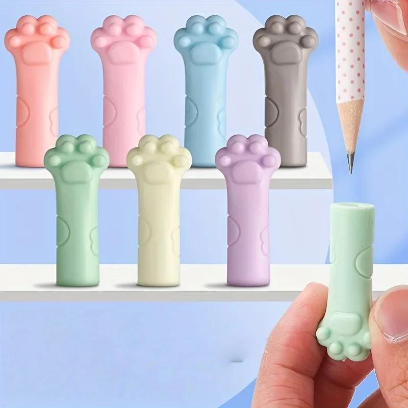 30/50pcs Cat Paw Eraser with Writing Stand,Soft Rubber Pencil Case Cover Perfect Gift for Back-to-School Office,Home,Party Favor