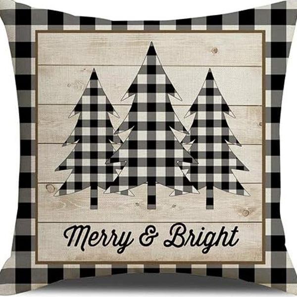 New Christmas Pillow Cushion Dwarf Elk Santa Claus Series Sofa Decoration Linen Pillow Cover