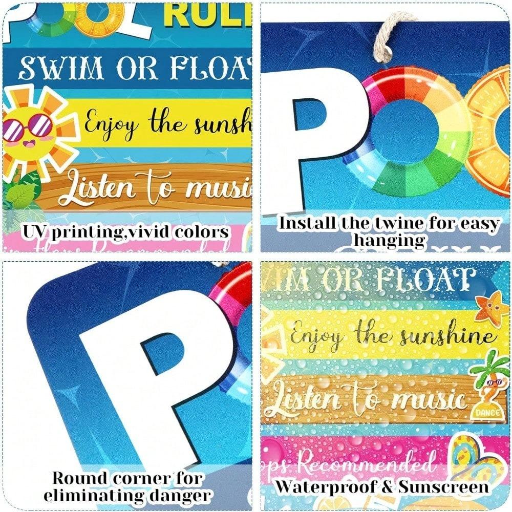 Pool Safety Rules Vintage Metal Sign 12x16 Inch Indoor Outdoor Decor