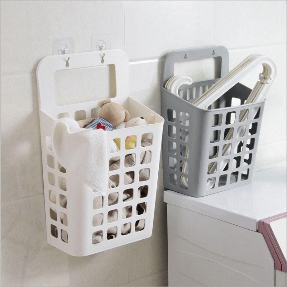 Draining Holes Wall Mount Basket Folded Dirty Laundry Organizer Dirty Laundry Basket  Living Room