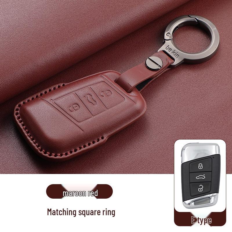 Volkswagen Schlüsselhüllen - Echtes Leder für Teramont, Tiguan L, Tayron, Sagitar, Tharu, Bora, Passat, Magotan und CC Modelle.