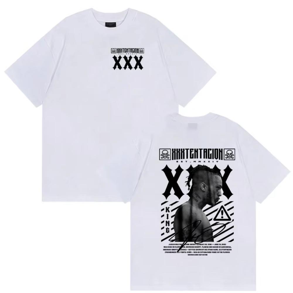 Rapper XXXTentacion Tour Album Graphic T Shirts Unisexs Vintage Cotton Short Sleeve Tshirt Hip Hop Gothic Clothing Tee Shirt