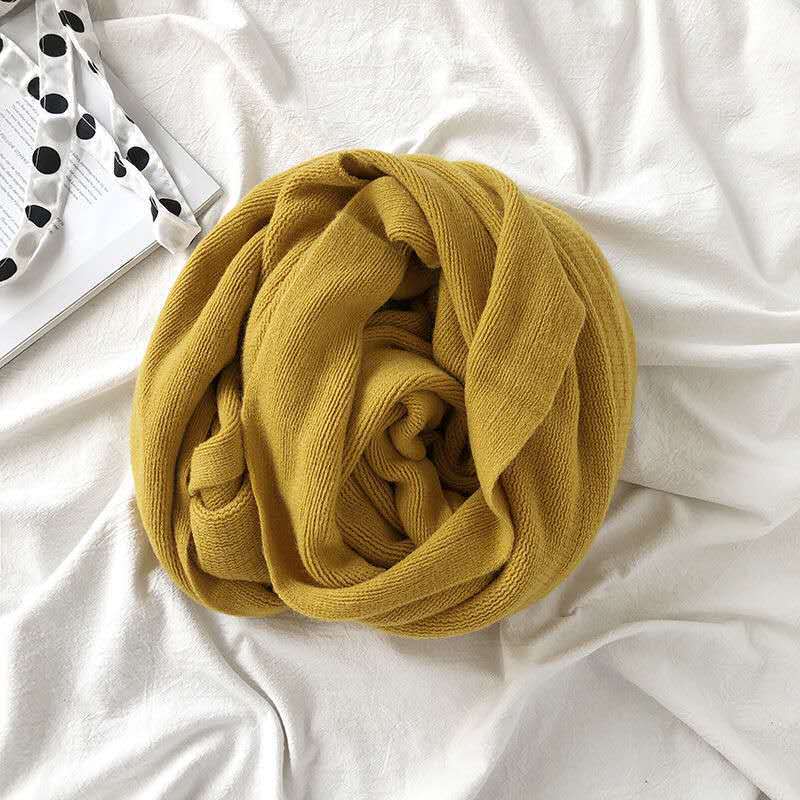 Korean Version of Solid Color Knitted Wool Scarf Women's Autumn and Winter Thickened Warm Student Soft Girl Scarf Men's Versatile Shawl Tide