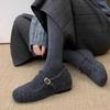 Lamb Wool Shoes Women Wear In Winter, New Gentle Fairy Wind Velvet Warm Cotton Shoes, One Pedal Flat Beanie Shoes