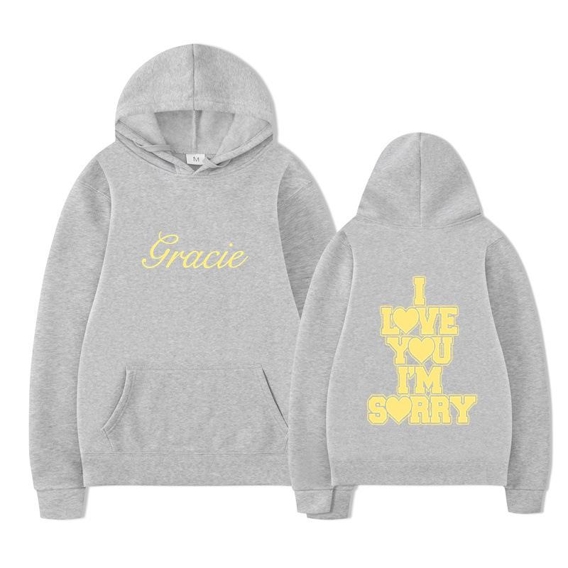 I Love You I'm Sorry Letter Printing Hoodies Men's and Women's Harajuku Pullover Street Wear Unisex Autumn Winter Sweater