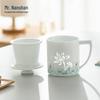 Hand-Painted Jade Lotus Ceramic Tea & Coffee Mug