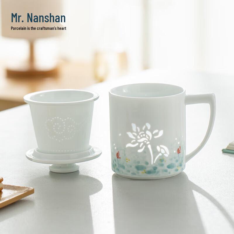 Hand-Painted Jade Lotus Ceramic Tea & Coffee Mug