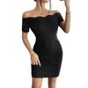 European and American summer new one-word collar off-shoulder slim-fitting and thin temperament elegant hip-wrapped dress women