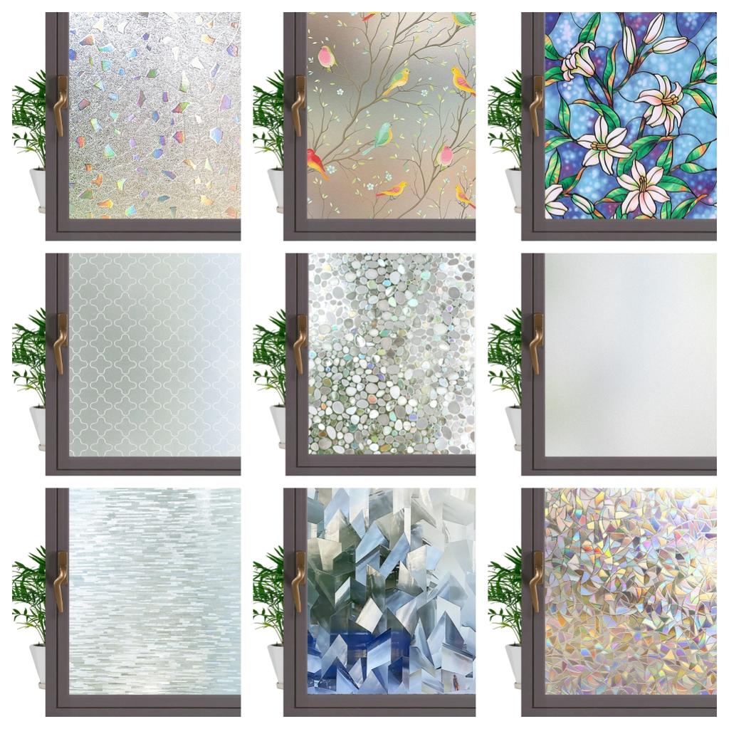 3D Crystal Window Film Privacy Protection Glass Vinyl Stained Static Adhesive Clings Home Decorative Window Sticker for Glass