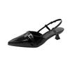 Fashion pointed high heels 2025 summer new high-end patent leather single shoes women wear thin heels bag head sandals tide
