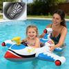 Inflatable Airplane Shaped Water Float Seat for Children Thickened Outdoor Pool Swim Ring with Steering Wheel Design for Interactive Water Activities