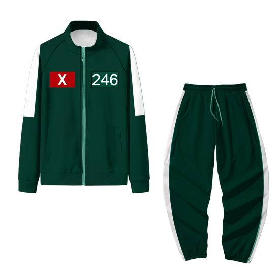 

2 шт./компл. Детский наряд Стойка воротник Толстовка с длинным рукавом Эластичный пояс на кулиске Длинные брюки Комплект 100 cm B темно-зеленого