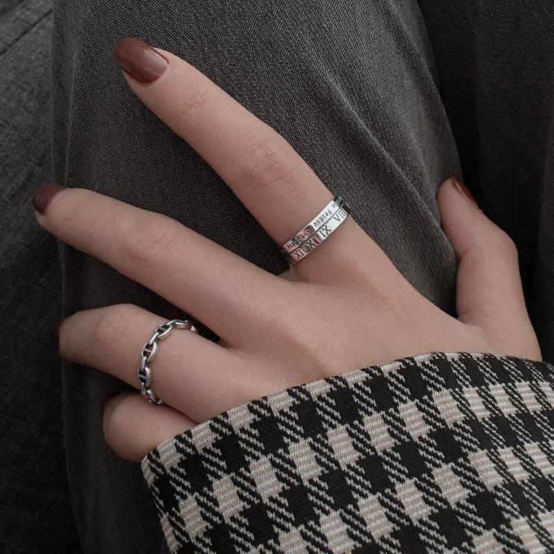 Korean-Style S925 Sterling Silver Ring - Simple, Retro, Trendy Index Finger Ring for Women