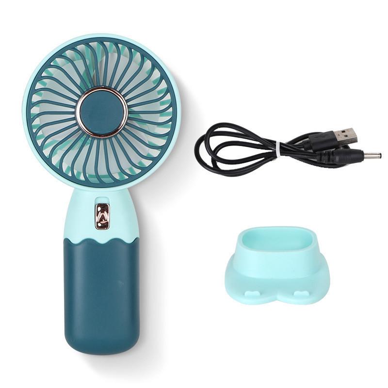 Мини мультяшный ручной держатель для телефона с USB-зарядкой и маленьким вентилятором