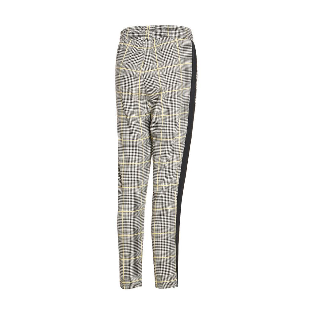 PUMA Plaid Lace-Up Straight-Leg Casual Pants Women Bottoms Black 597894-01