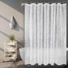 3D Crushed Stone Pattern Semi Transparent Waterproof Shower Curtain Bathroom Decor