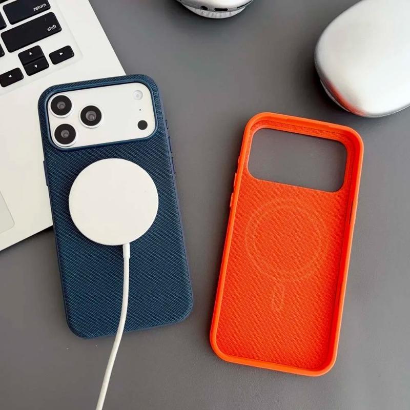 Magnetic TechWoven Phone Case For 18 17 Air 16 15 14 13 Pro Max Tech Woven For Magsafe Wireless Charging Shockproof Cover