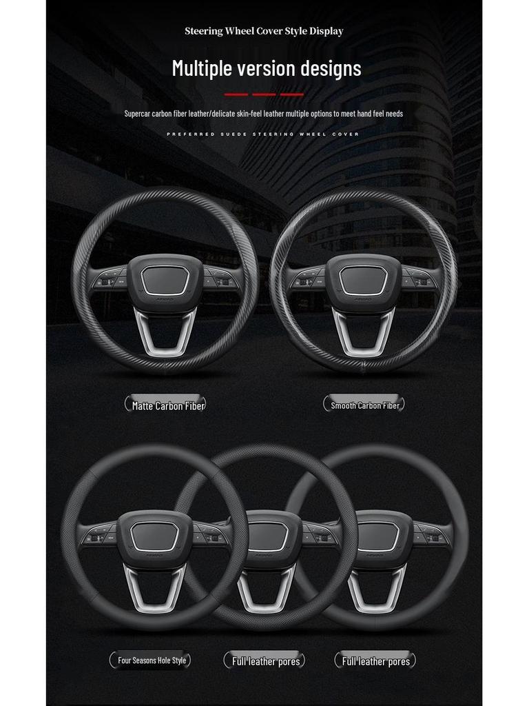 Genuine Leather Steering Wheel Cover for Hyundai ix35, Elantra Yuedong, Mingtu, and Festa - Ultra-Thin Design