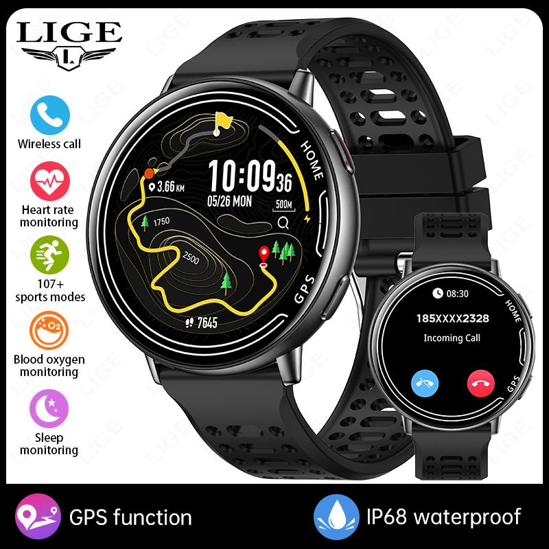 GPS Smart Watch Heart Rate Monitoring Bluetooth Call Outdoor Sports 1ATM Waterproof 1.39 Inch Screen Men Woman Smartwatch