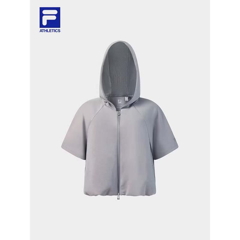 FILA AERO Women s Hooded Knit Short-Sleeve Top XL