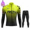 Rvouei Team Winter Cycling Set Thermal Fleece Bicycle Clothing Long Sleeve Jersey Road Bike Clothes Ropa Ciclismo MTB Uniform