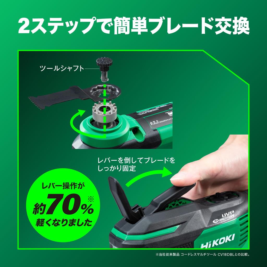 HiKOKI 18V CV18DA Low Vibration Starlock OIS Compatible and Case Sold Multi-Tool (Charger Separately) Multi-Cutter CV18DA(NN)