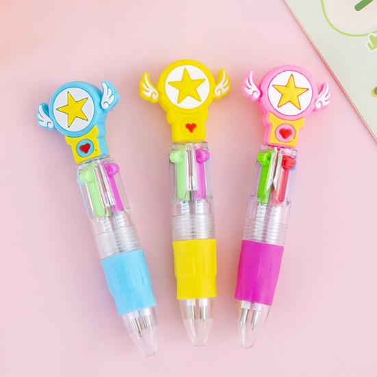 2 Piezas Bolígrafo Retráctil de 4 Colores Dibujos Animados Mini Bolígrafos a Base de Aceite para Estudiantes Escritura Suave Divertidas Suministros Escolares Premio de Aula para Niños.