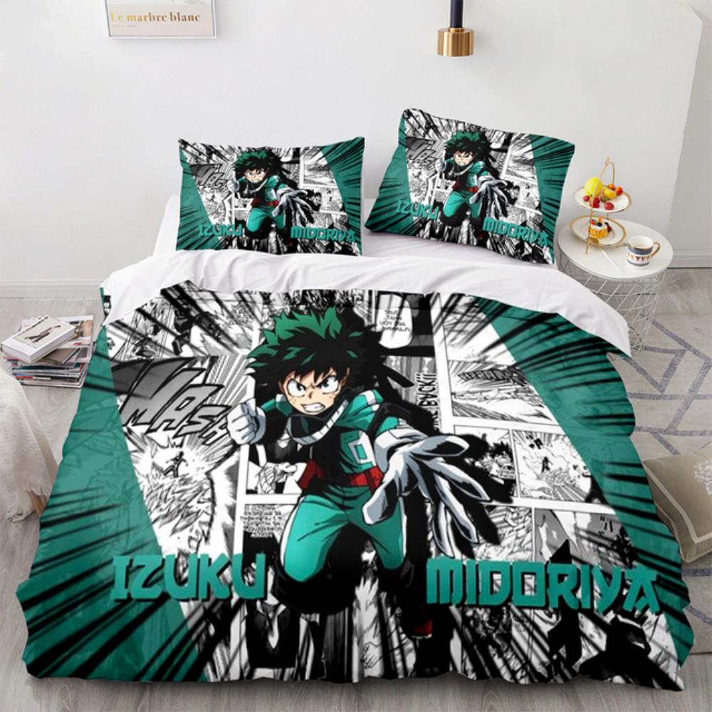 NOVÁ Anime povlečení My Hero Academia se sadou povlaků na polštáře Polyesterové Povlečení pro teenagery a děti Plná Velikost Queen King Povlečení