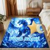 1PC Custom Name Blue Ice Dragon Fantasy Theme Floor Mat Ideal for Living Room, Game Rooms, Office, Bedroom, Office Floor Mat , Floor Mats for Home