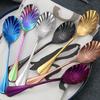 1 Pcs Stainless Steel Coffee Spoon Teaspoons Ice Cream Scoops Sugar Dessert Rainbow Tableware Kitchen Tool Accessories
