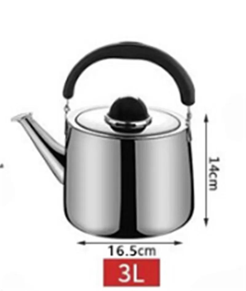 304 Stainless Steel Sound Kettle Gas Teapot Large Capacity Milk Hot Water Bottle Outdoor Camping Whistling Kitchen Tea Kettle