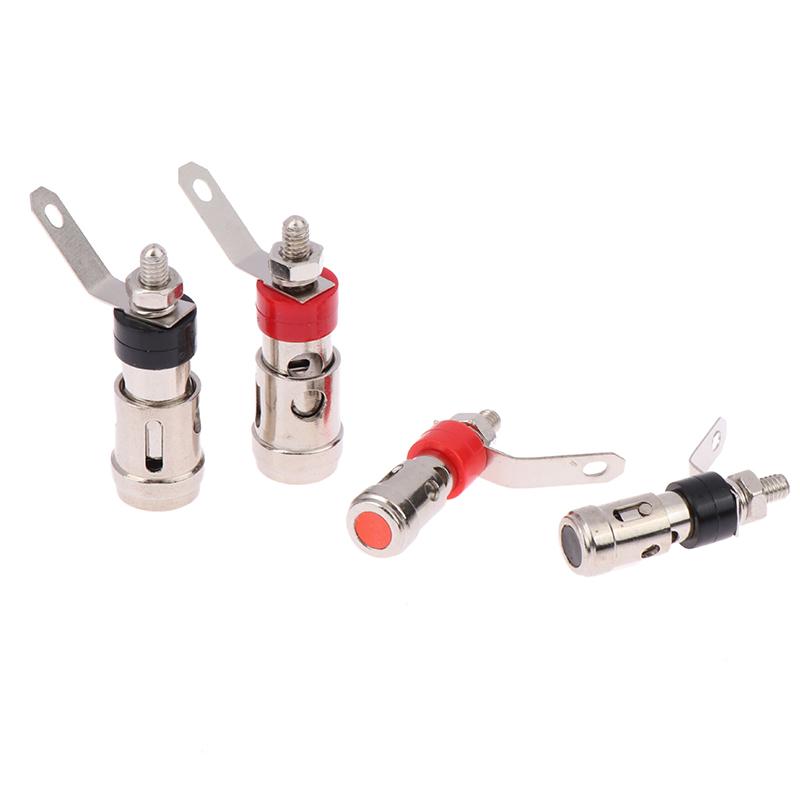 2Pcs  Nickel Plated 2Mm/4Mm L Banana Audio Plug Jack Socket Connector Amplifier Terminal Spring Loaded Binding Post